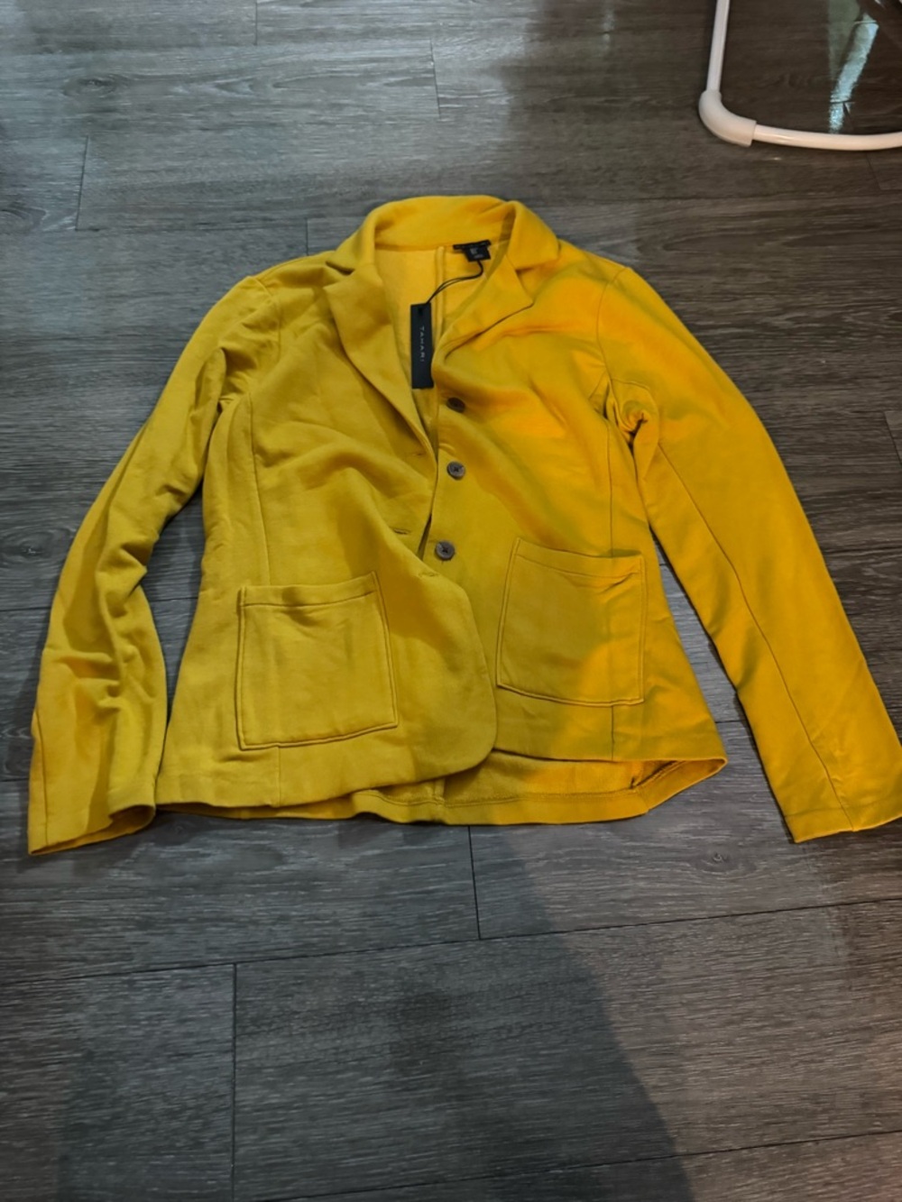 Tahari Yellow Button-Front Blazer Jacket